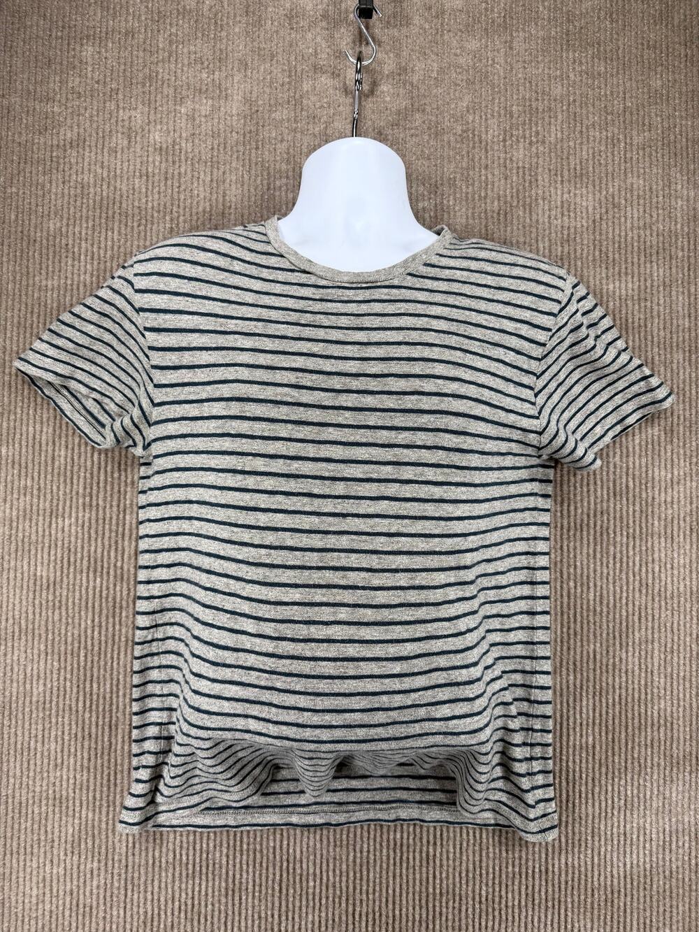 J.Crew Field Knit Striped T-Shirt Gray Navy Size M